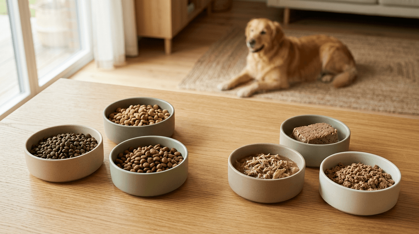 Comparison image for choosing dog food for every need (2026 guide)